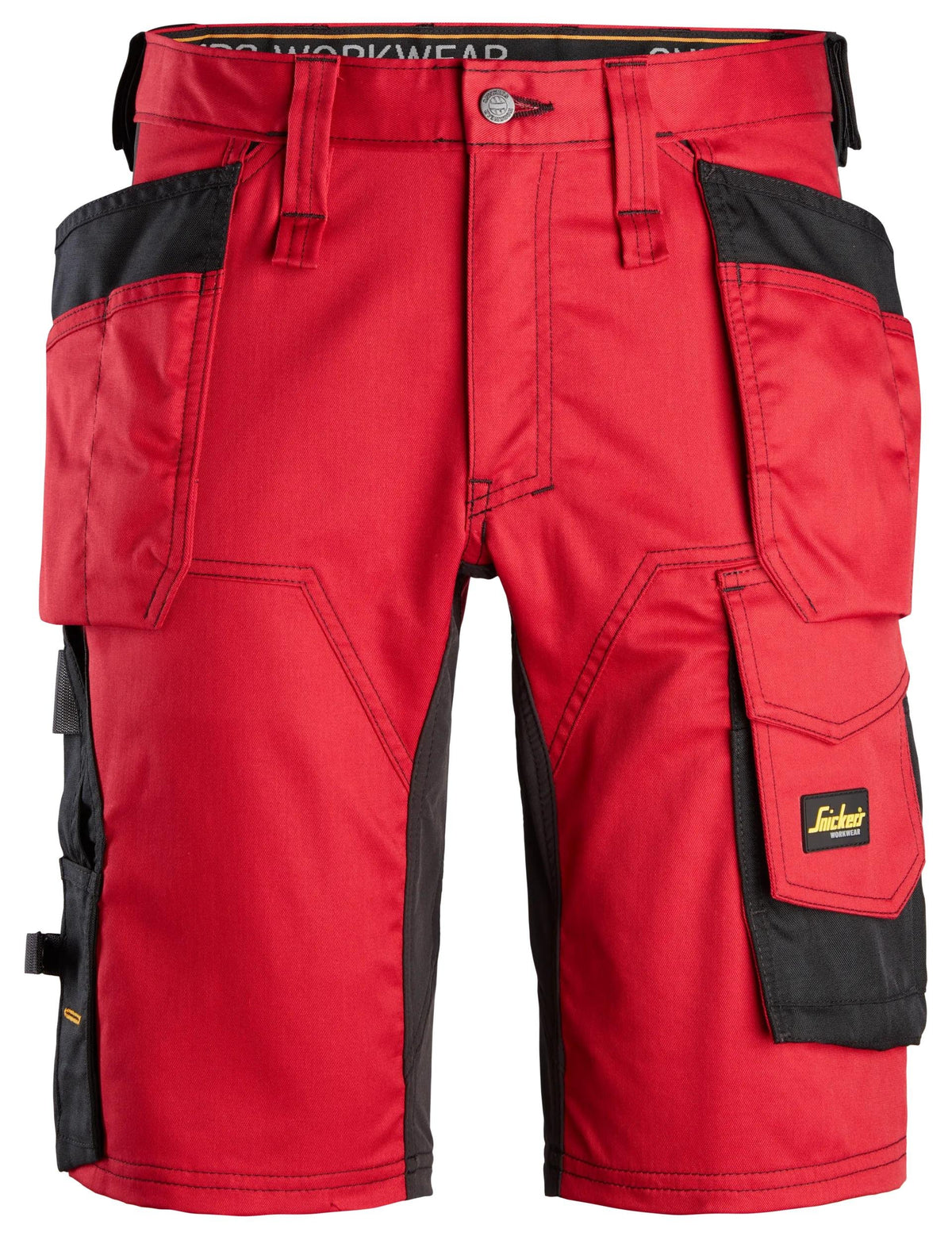 Snickers Workwear AllroundWork, Stretch Shorts Holster Pockets in Chili Red/Black