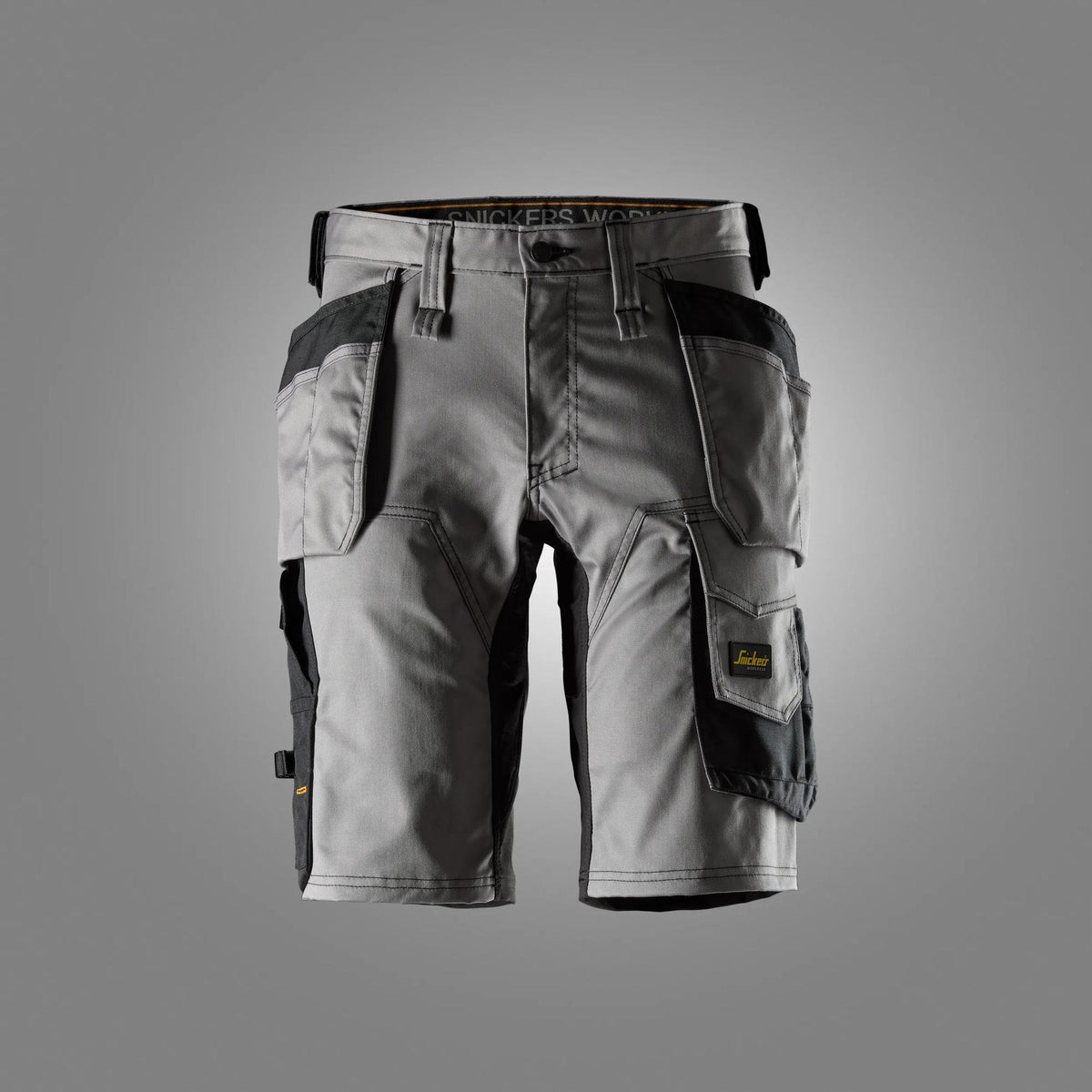 Snickers Workwear AllroundWork, Stretch Shorts Holster Pockets in Grey/Black