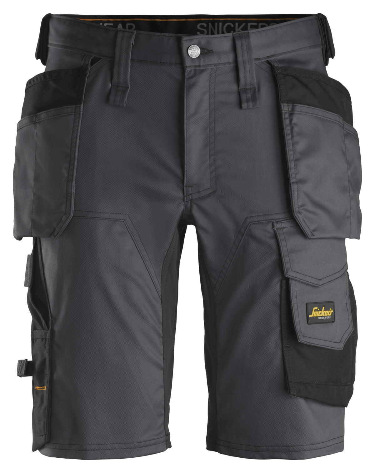 Snickers Workwear AllroundWork, Stretch Shorts Holster Pockets in Steel Grey/Black