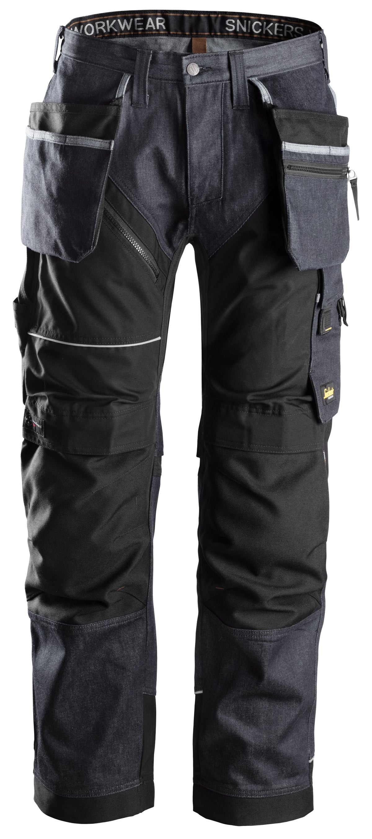 Snickers Workwear RuffWork, Denim, Work Trousers+ Holster Pockets in Denim/Black