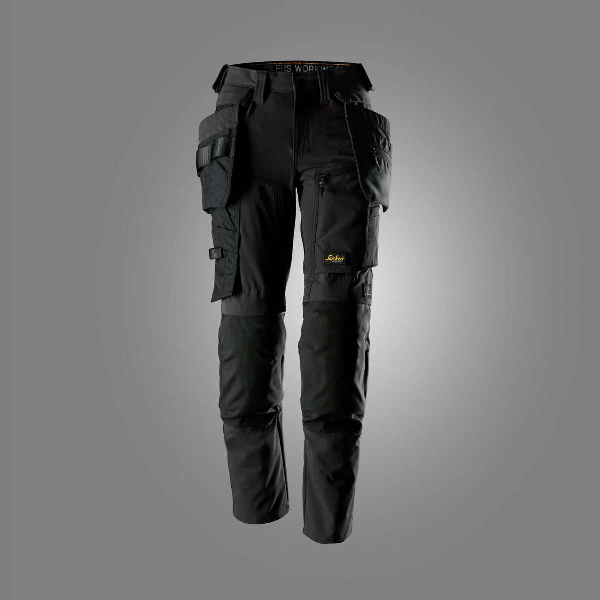 Snickers Workwear AllroundWork, Women’s Stretch Trousers Detachable Holster Pockets in Black/Black