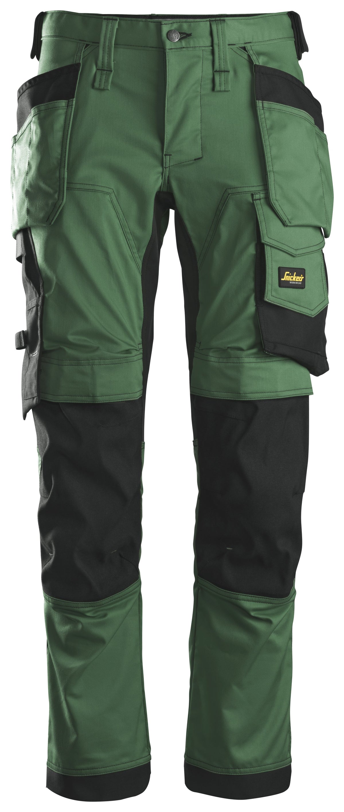 Snickers Workwear AllroundWork, Stretch Trousers Holster Pockets in Forest Green/Black