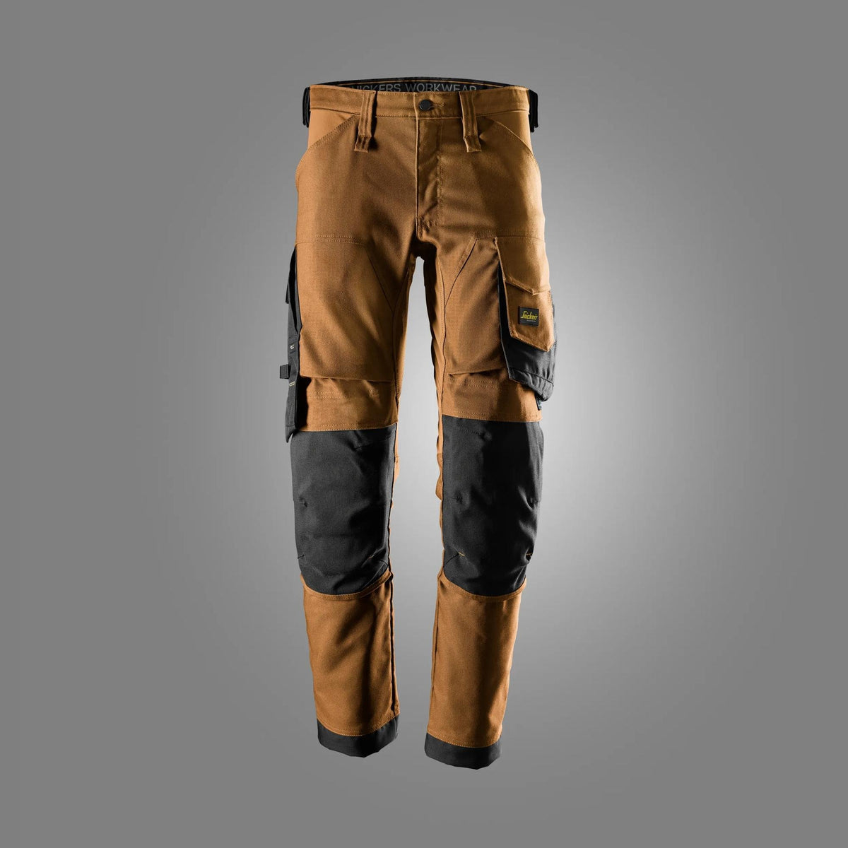Snickers Workwear AllroundWork, Canvas Stretch Trousers in Brown/Black