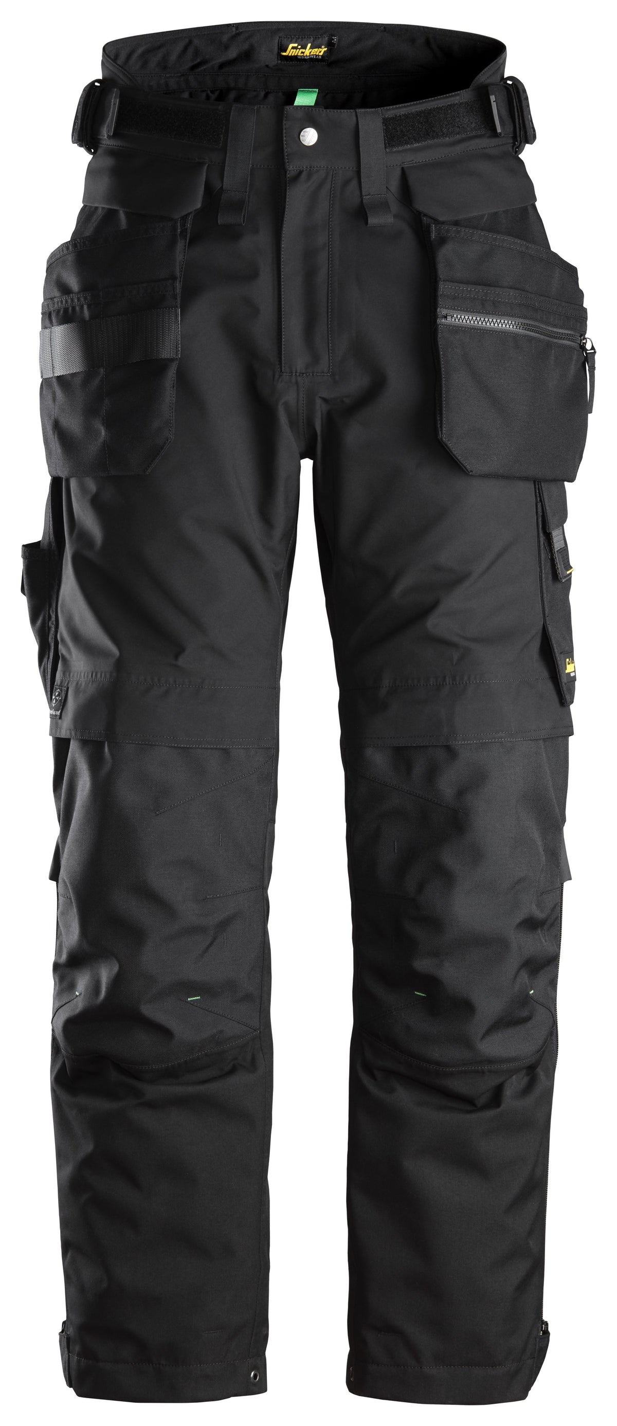 Snickers Workwear FlexiWork, GORE-TEX 37.5® Insulated Trousers+ Holster Pockets in Black/Black