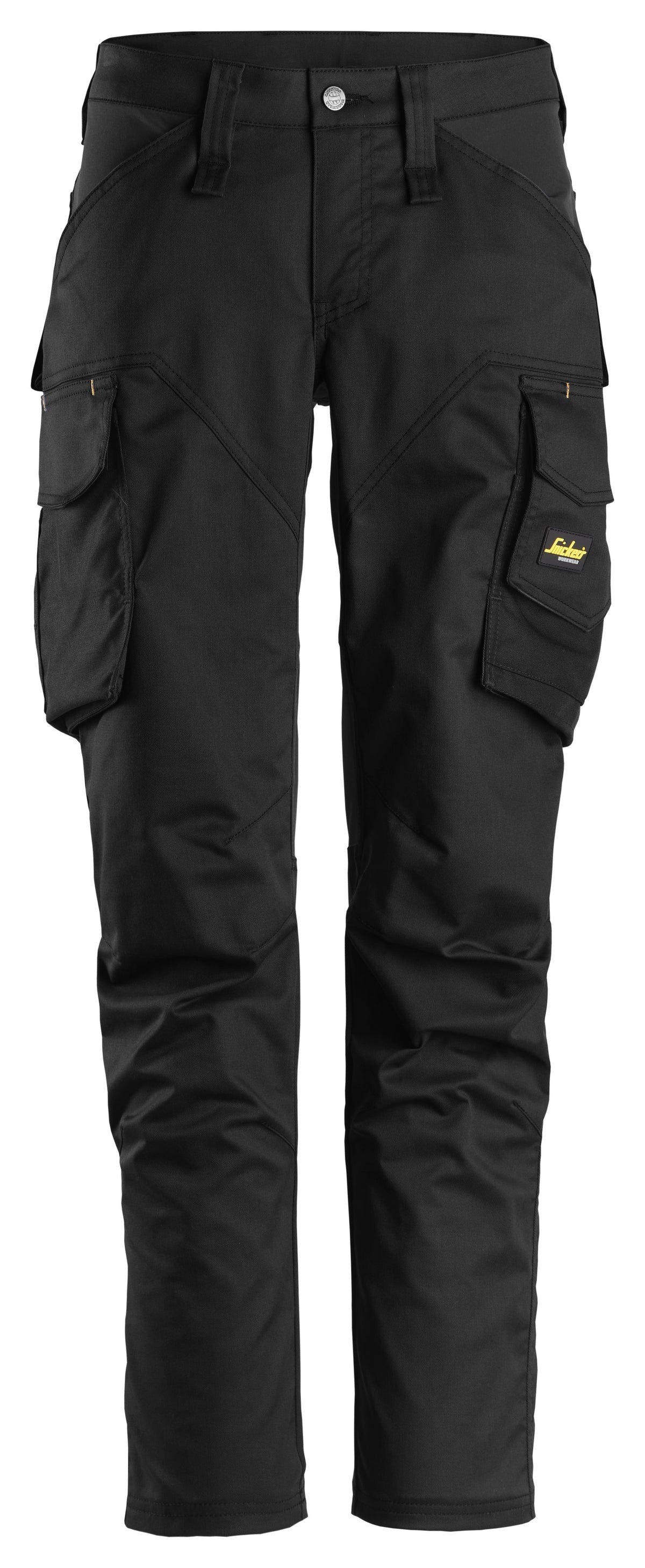 Snickers Workwear AllroundWork, Women’s Stretch Trousers without Knee Pockets in Black/Black