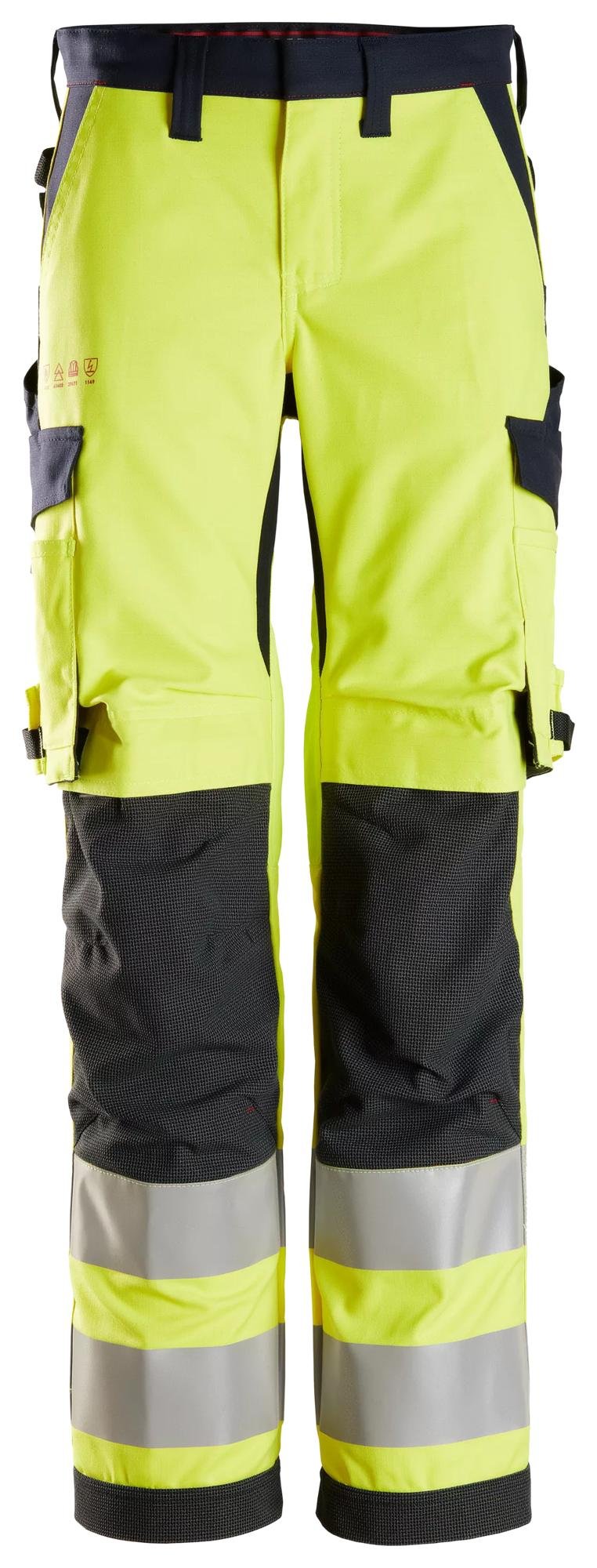 Snickers Workwear ProtecWork, Women's Trouser, High-Vis Class 2 in Hi-Vis Yellow/Navy