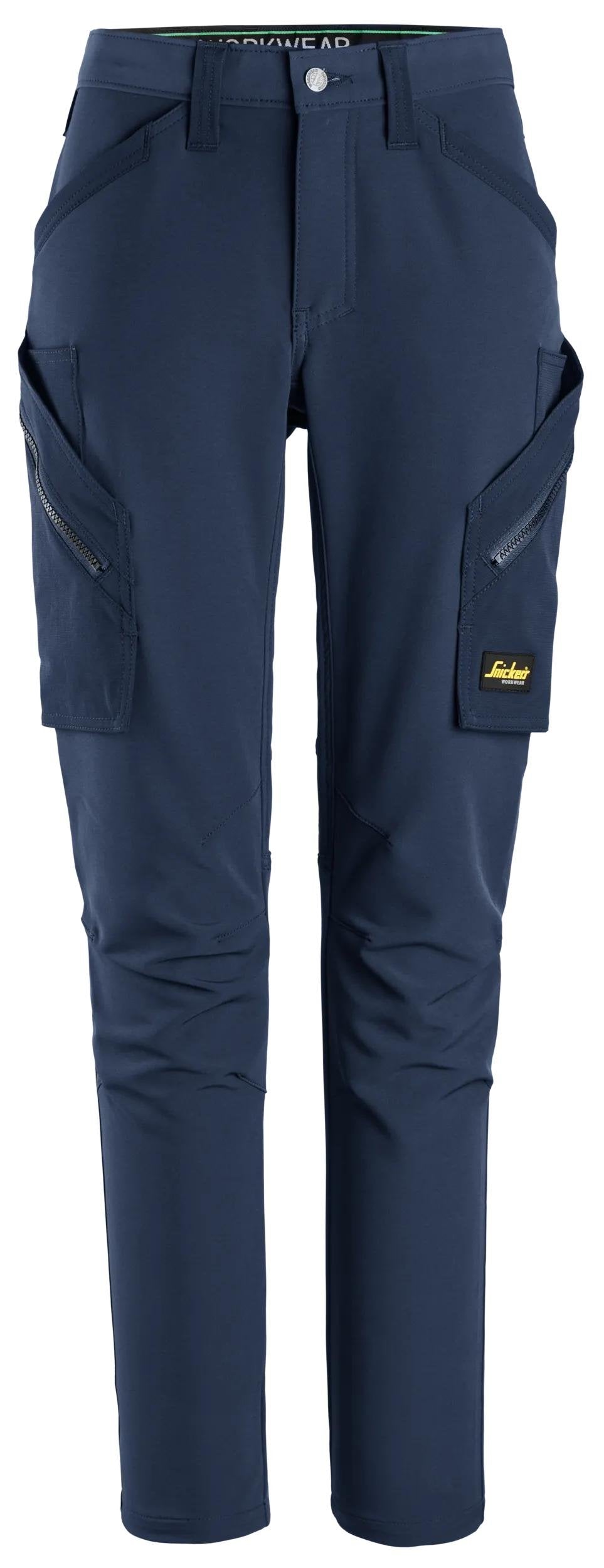 Snickers Workwear FlexiWork, Women's Full-Stretch Trousers without Knee Pockets in Navy/Navy