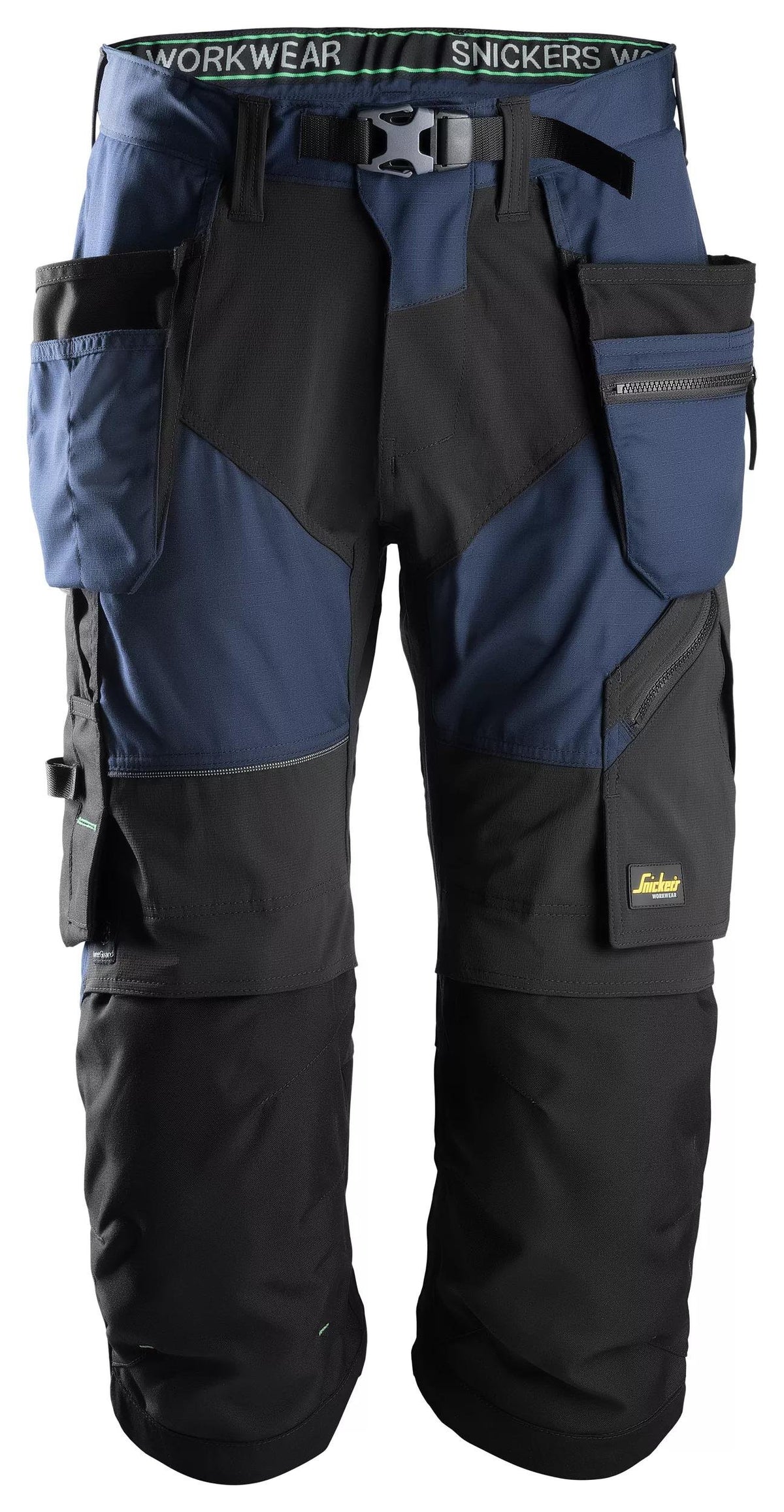 Snickers Workwear FlexiWork, Work Pirate Trousers+ Holster Pockets in Navy/Black