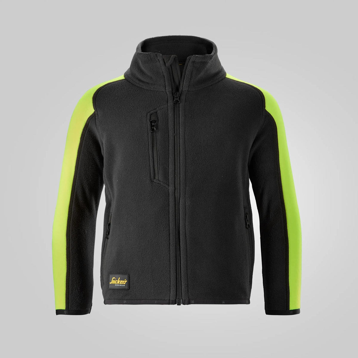Snickers Workwear Junior Polartec® Shed Less Fleece Jacket in Black/Neon Yellow