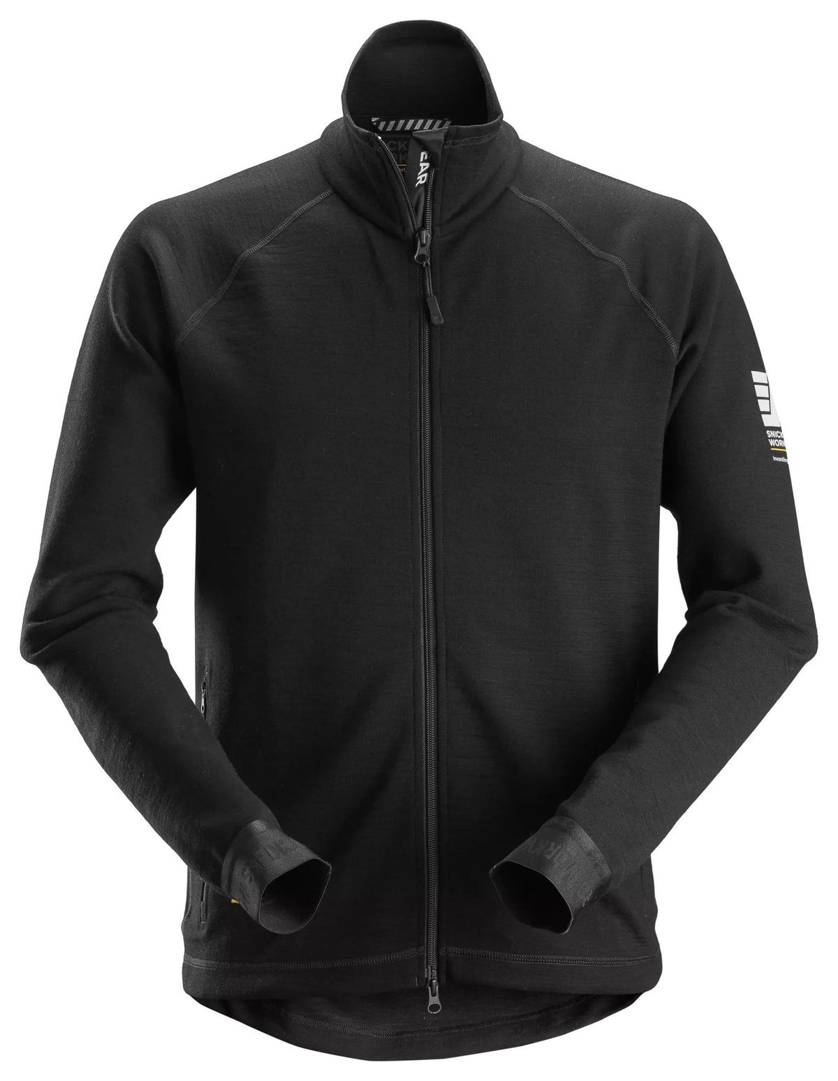 Snickers Workwear AllroundWork, Midlayer Wool Full Zip Jacket in Black