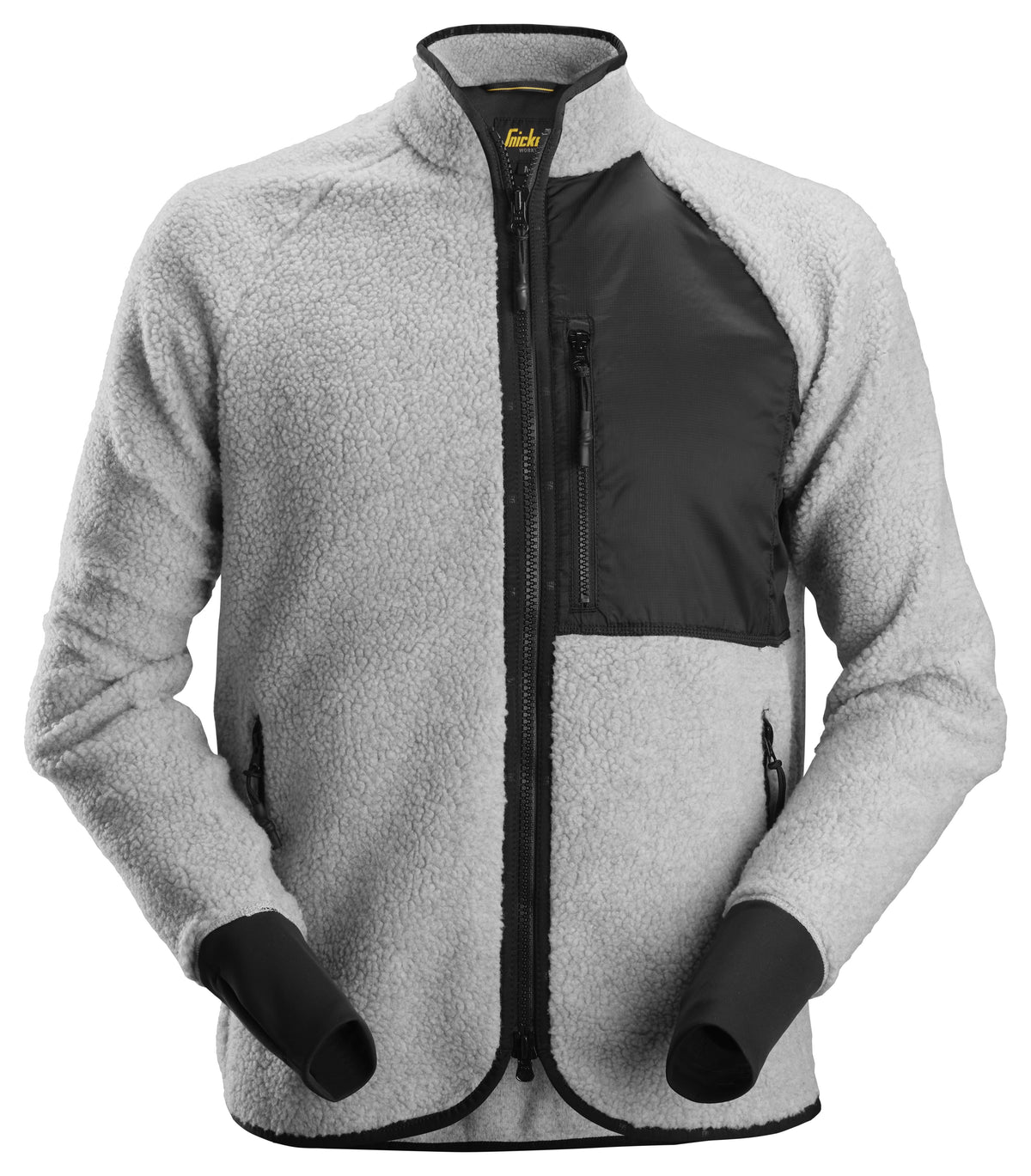 Snickers Workwear AllroundWork, Pile Full Zip Jacket in Grey Melange/Black