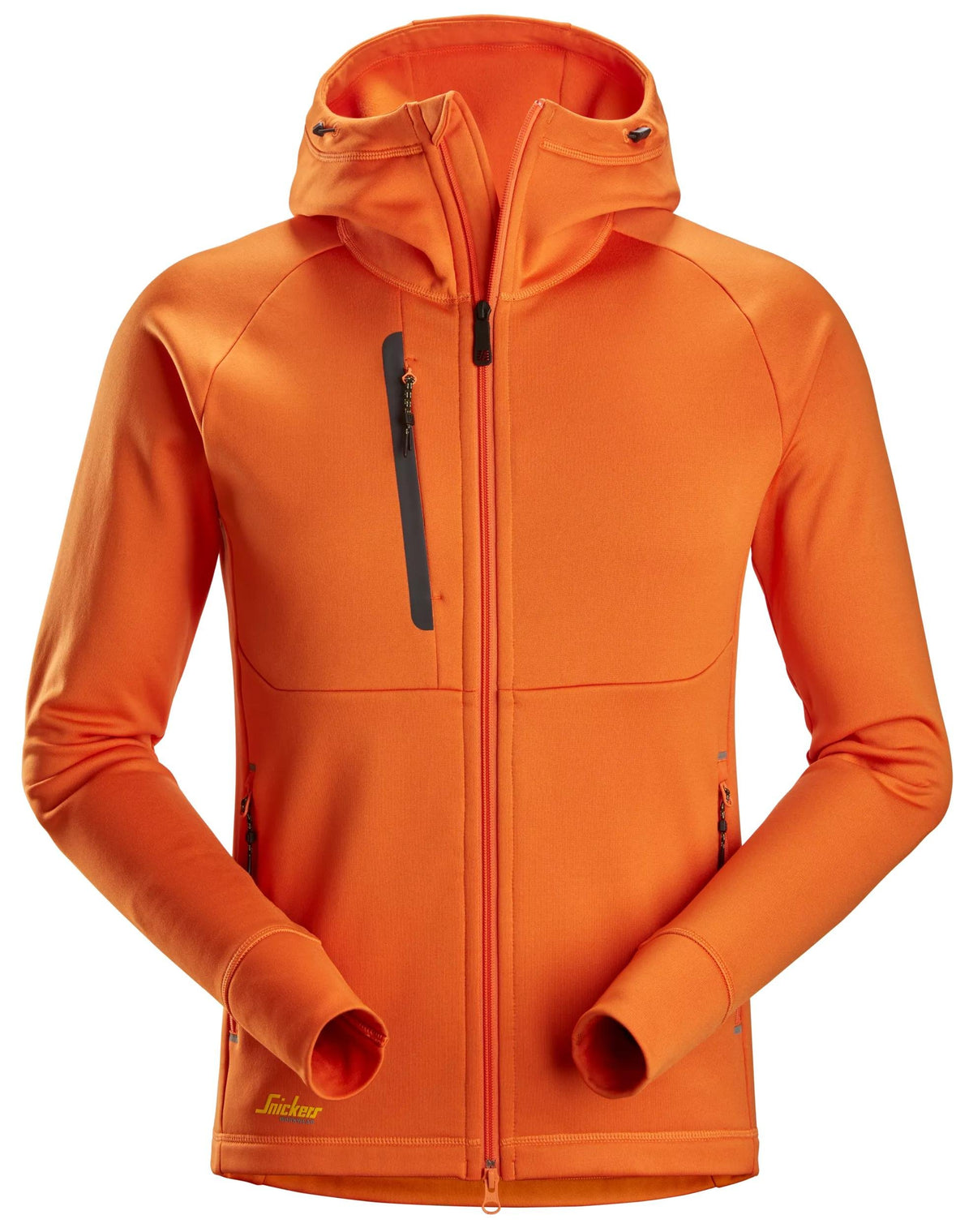 Snickers Workwear FlexiWork, Polartec® Powerstretch Full-Zip Hoodie in Warm Orange