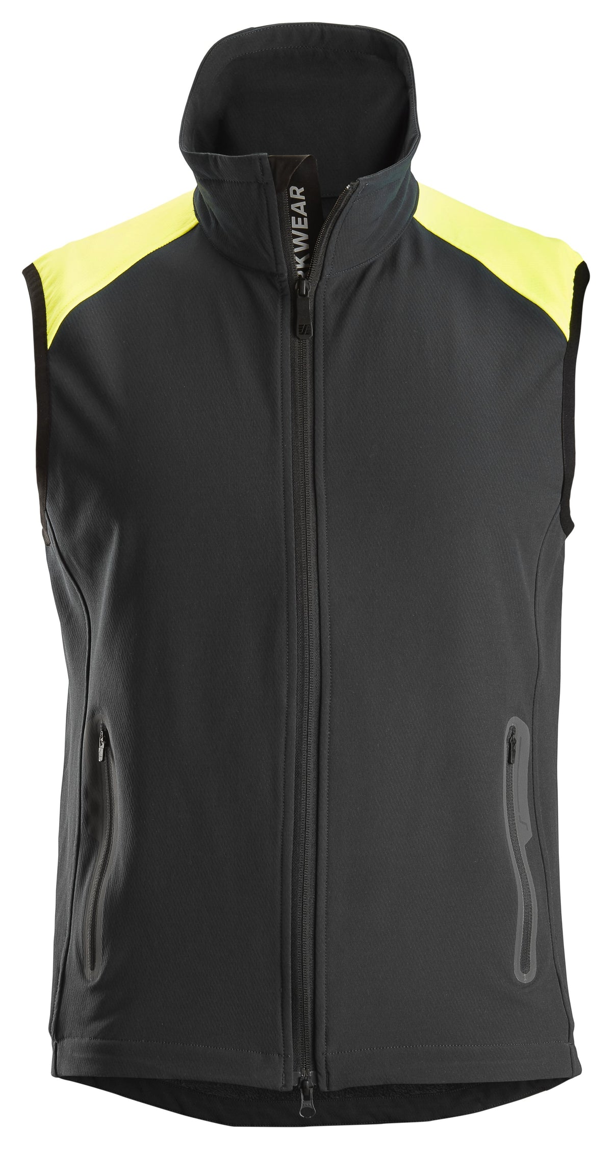 Snickers Workwear FlexiWork, Neon Vest in Black/Neon Yellow