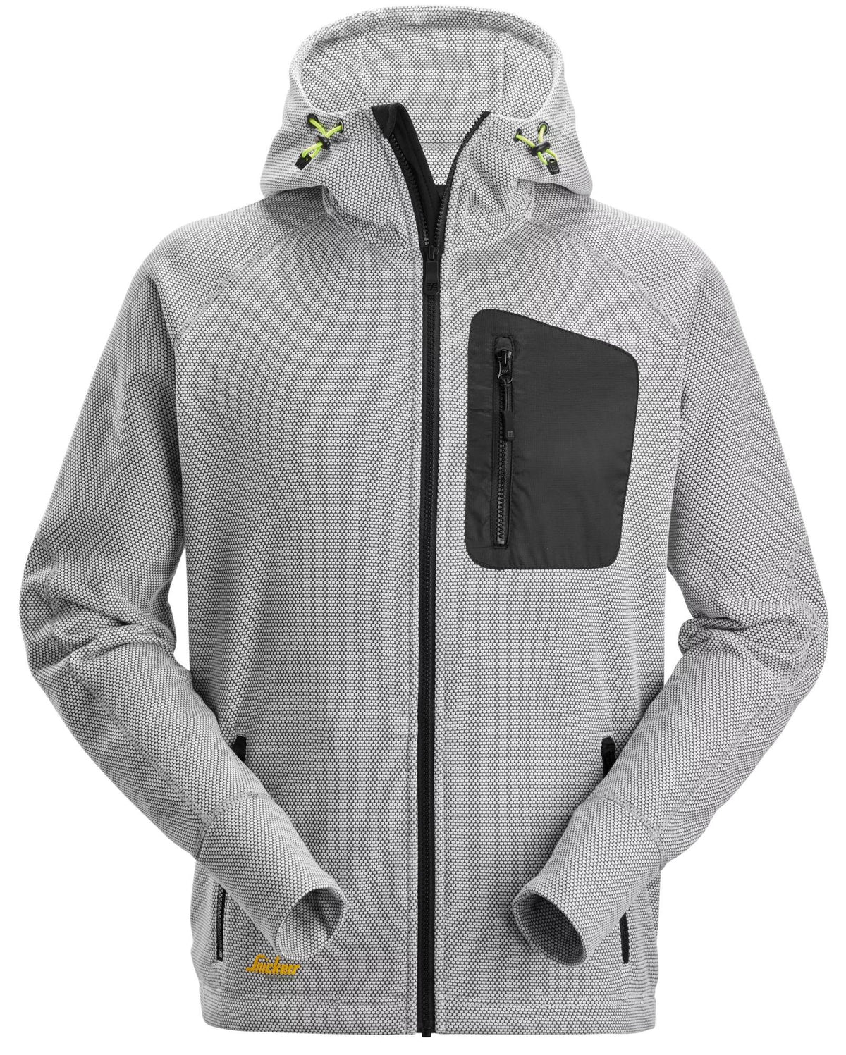 Snickers Workwear FlexiWork, Fleece Hoodie in White/Black