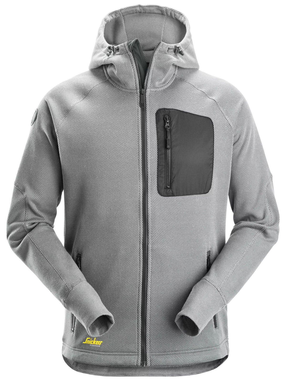 Snickers Workwear FlexiWork, Fleece Hoodie in Grey/Black