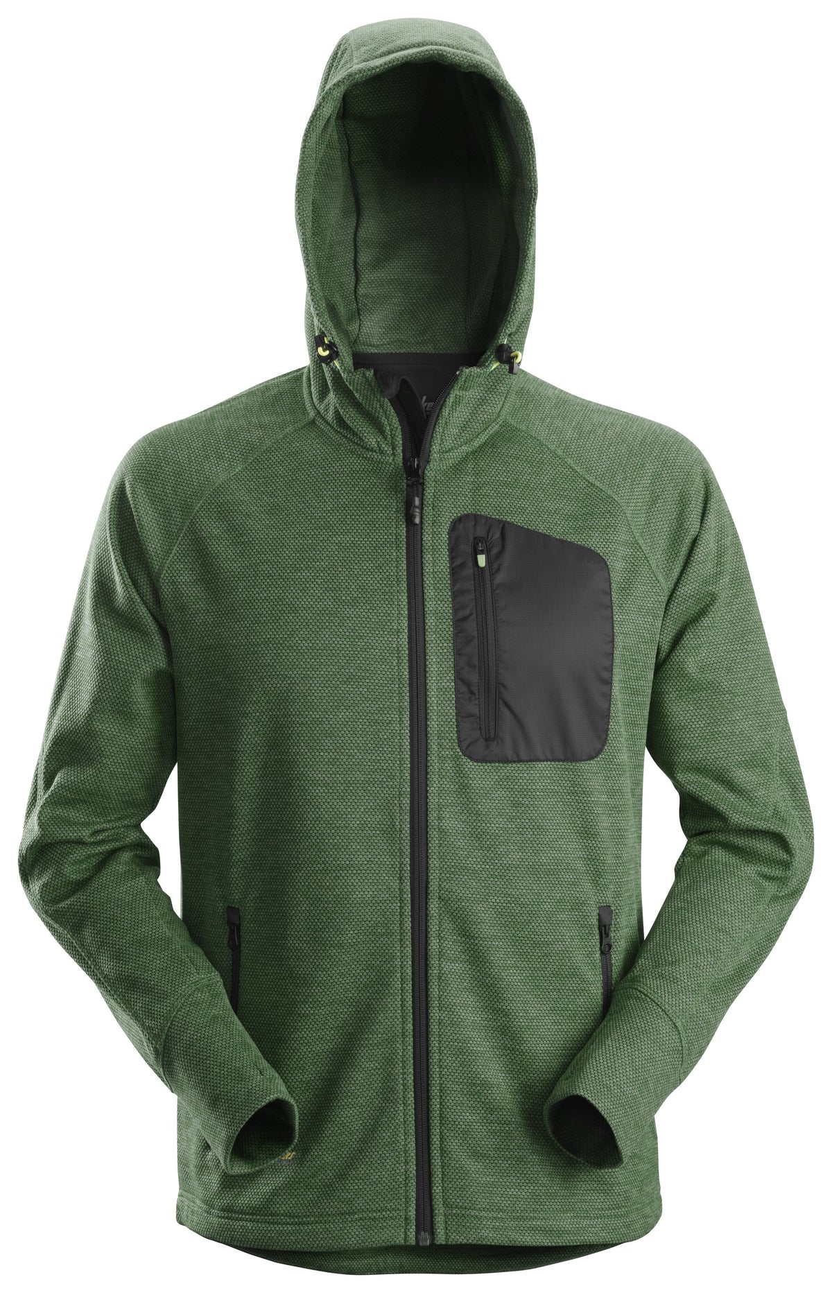 Snickers Workwear FlexiWork, Fleece Hoodie in Forest Green/Black