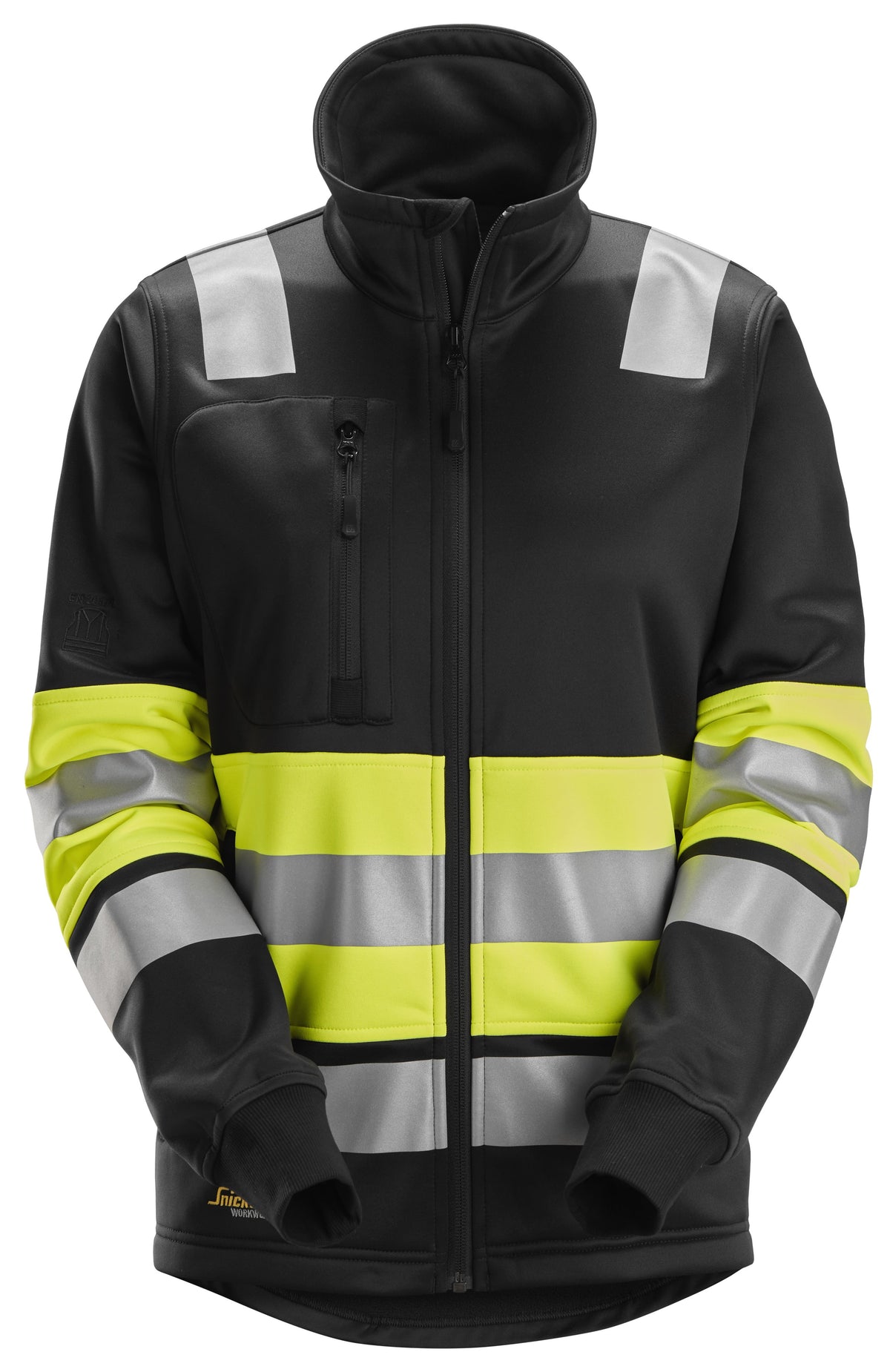Snickers Workwear High-Vis Class 1, Women's Full Zip Jacket in Hi-Vis Yellow/Black