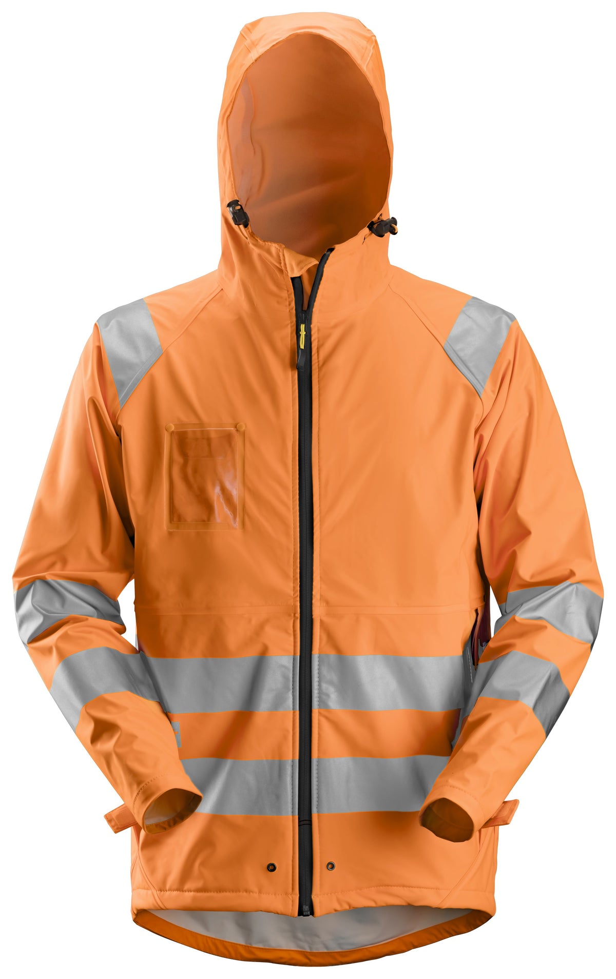 Snickers Workwear High-Vis Class 3, PU Rain Jacket in Hi-Vis Orange