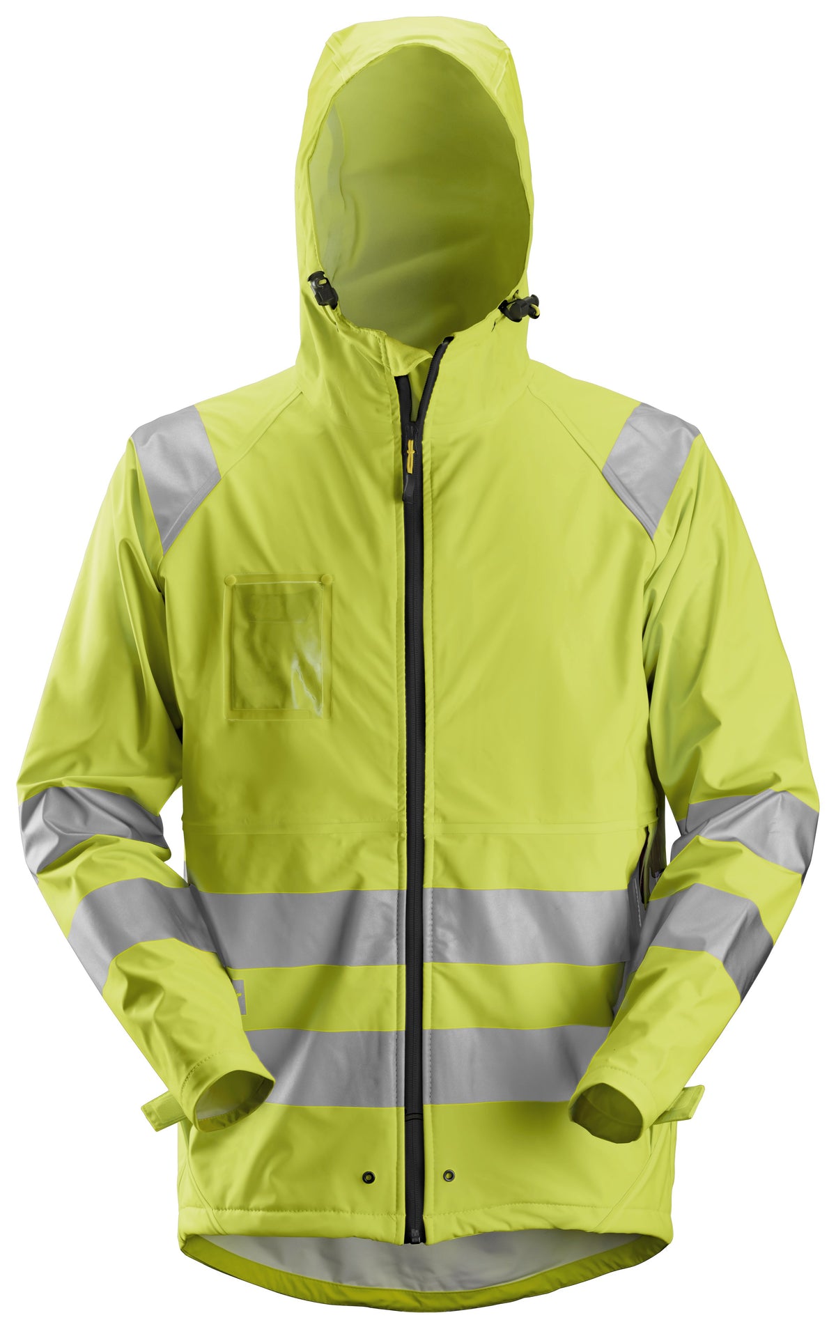 Snickers Workwear High-Vis Class 3, PU Rain Jacket in Hi-Vis Yellow