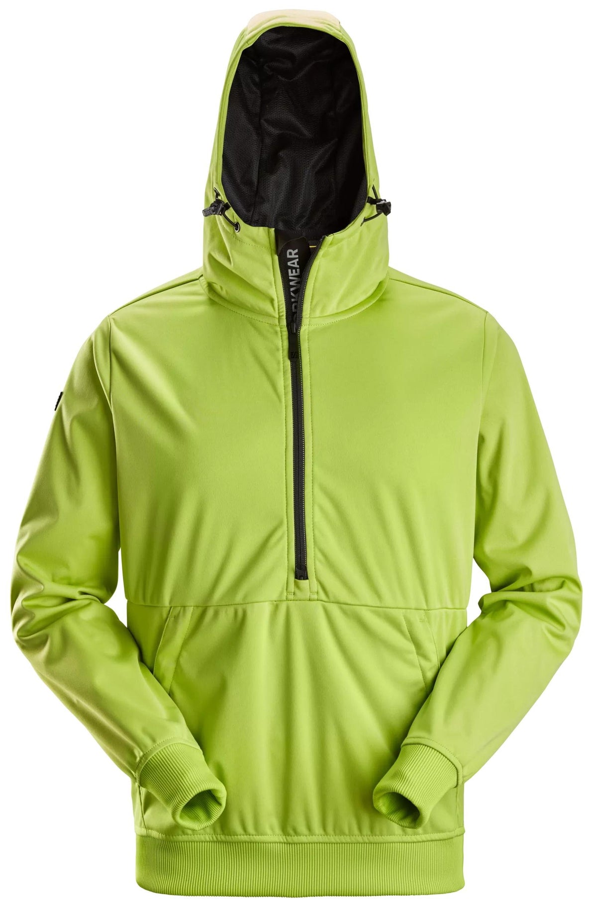 Snickers Workwear FlexiWork, Windblocker Stretch Half-Zip Hoodie in Lime