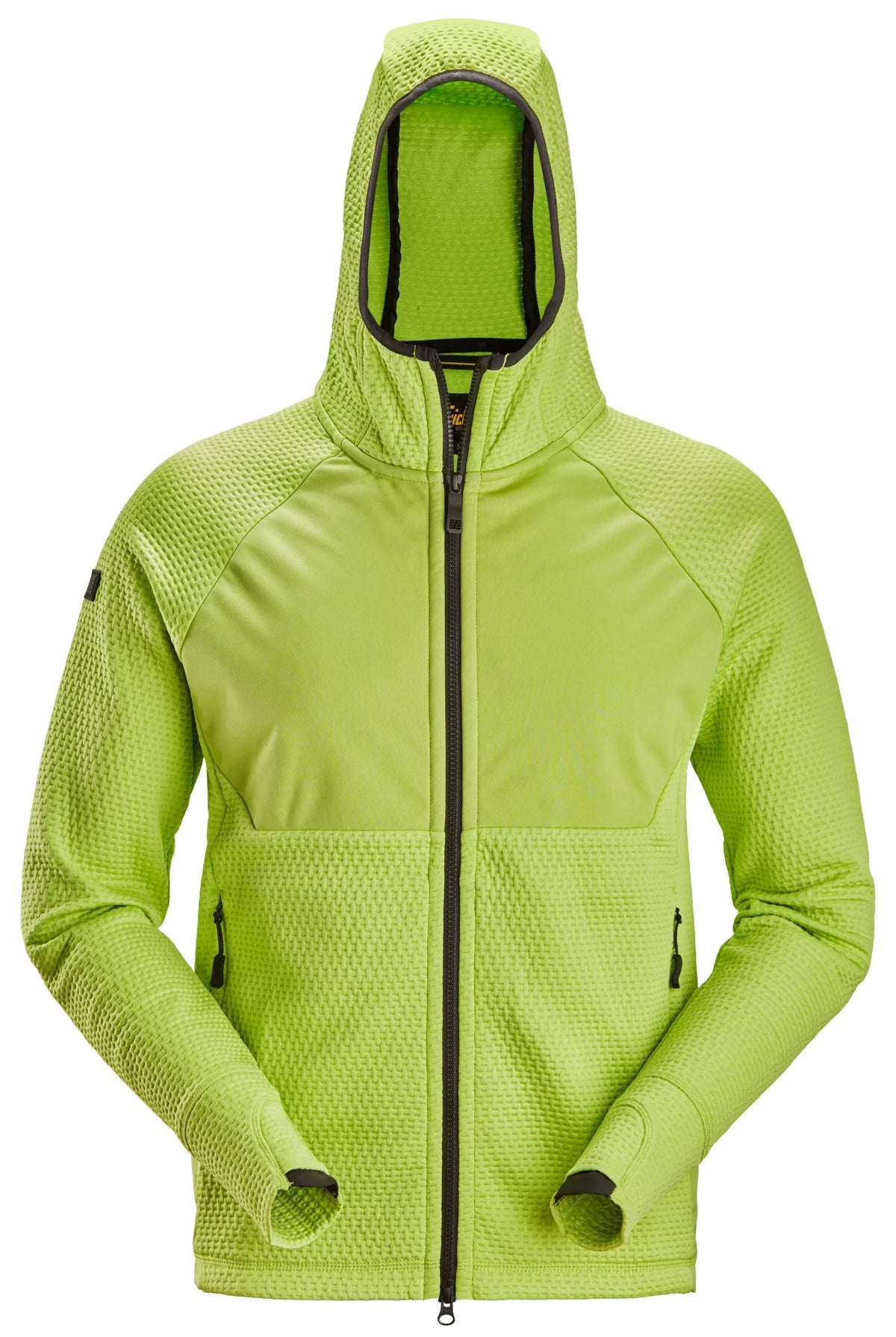 Snickers Workwear FlexiWork, Full-Zip Midlayer Hoodie in Lime/Lime