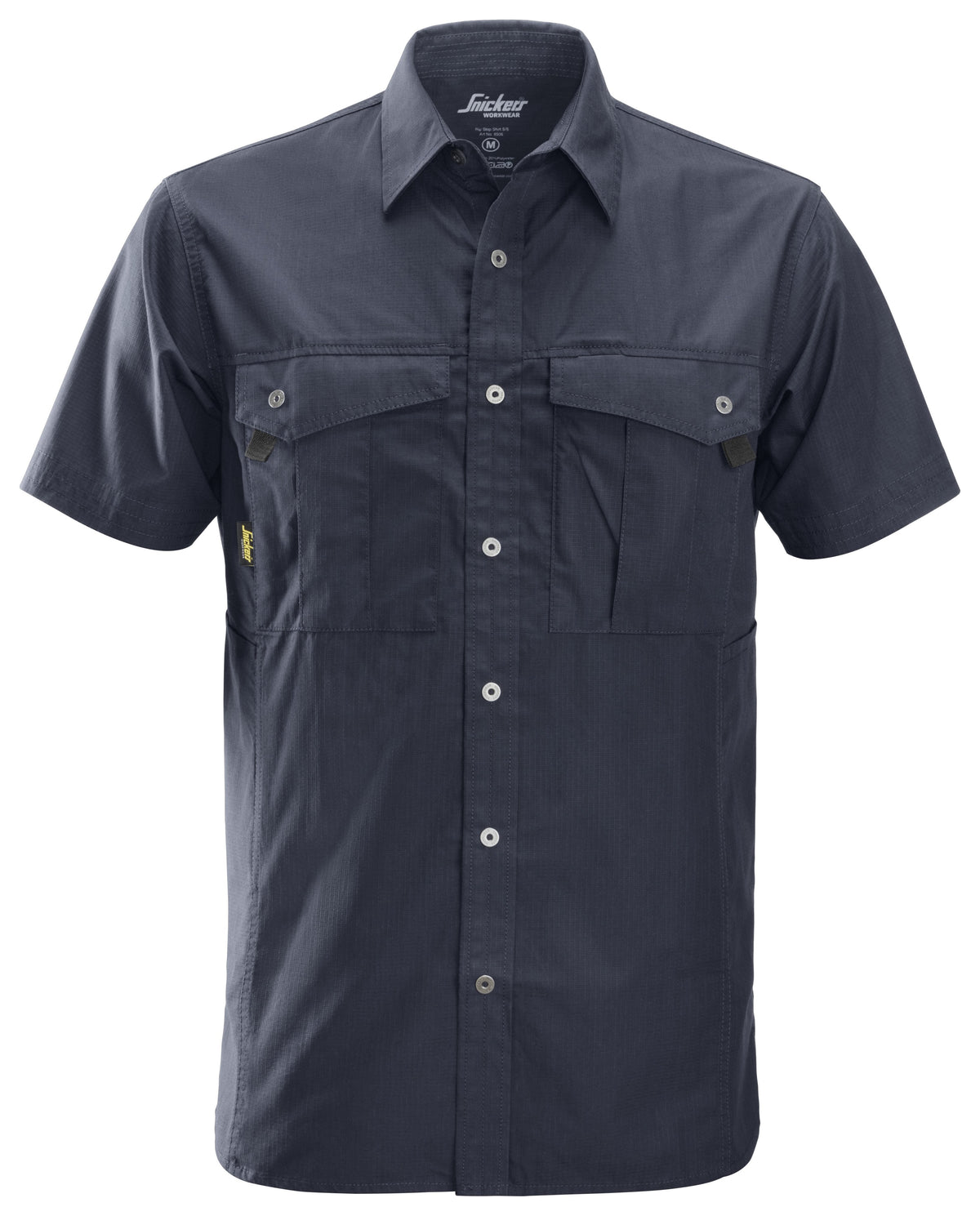 Snickers Workwear Rip Stop Shirt, Short Sleeve in Navy