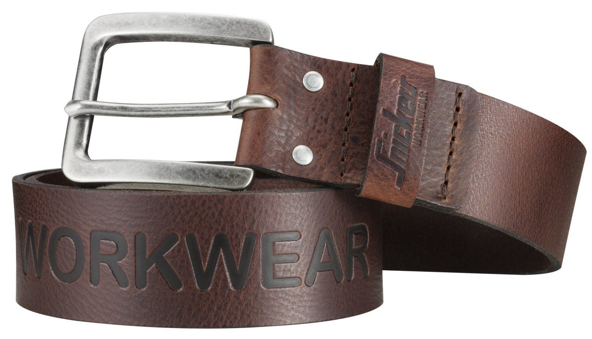 Snickers Workwear Leather Belt in Chocolate Brown