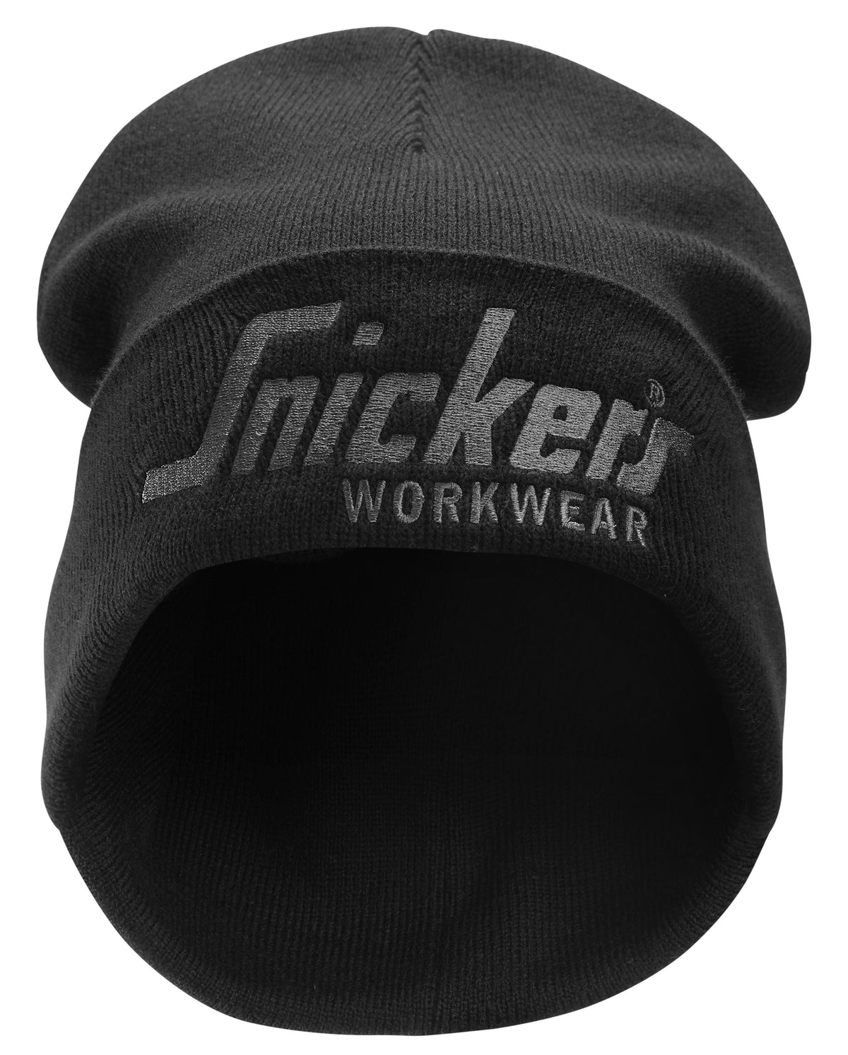 Snickers Workwear Logo Beanie in Black/Steel Grey