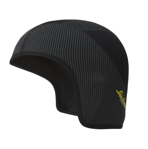 Snickers Workwear FlexiWork, Seamless Helmet Liner in Black/Grey