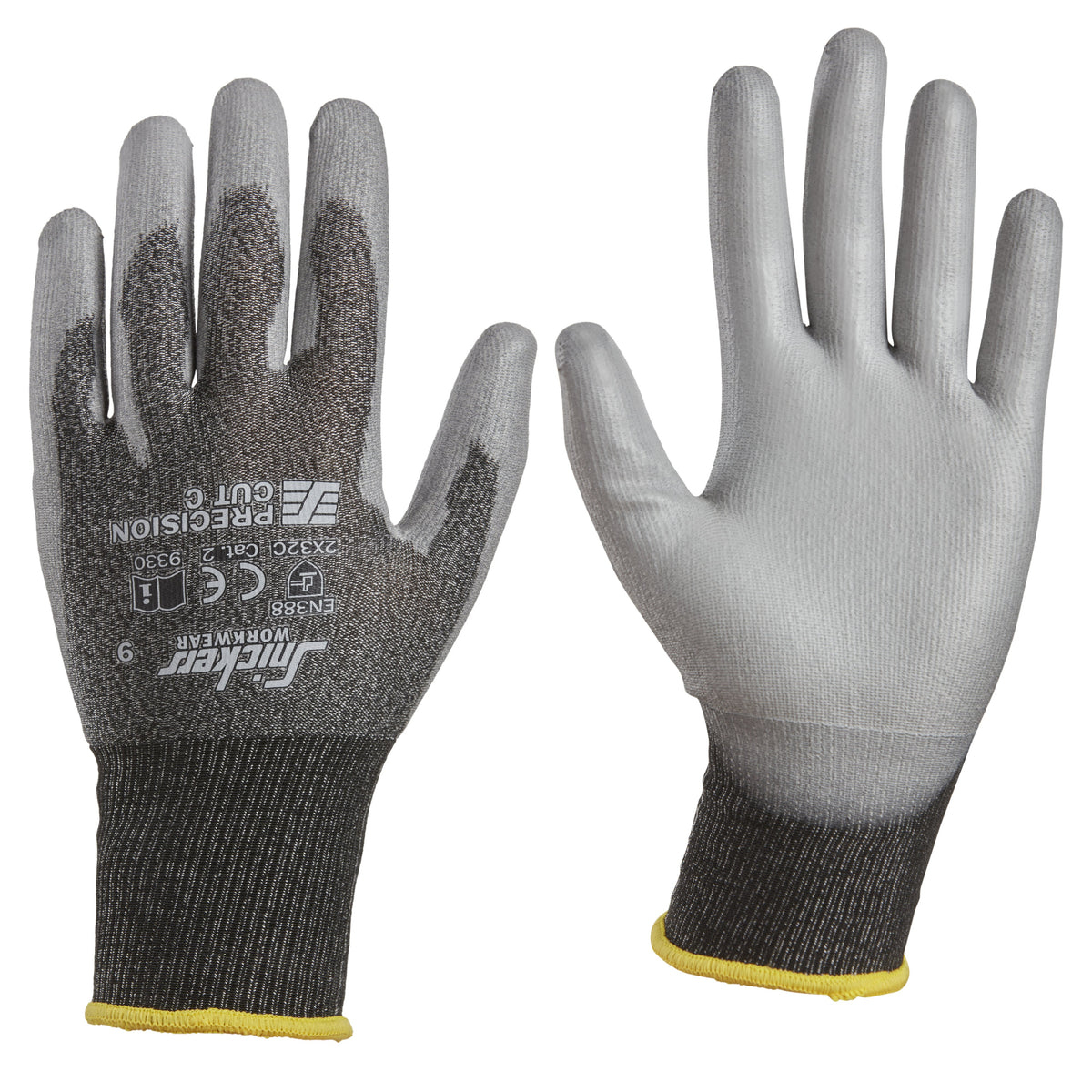 Snickers Workwear Precision Cut C Gloves in Muted Black/Rock Grey