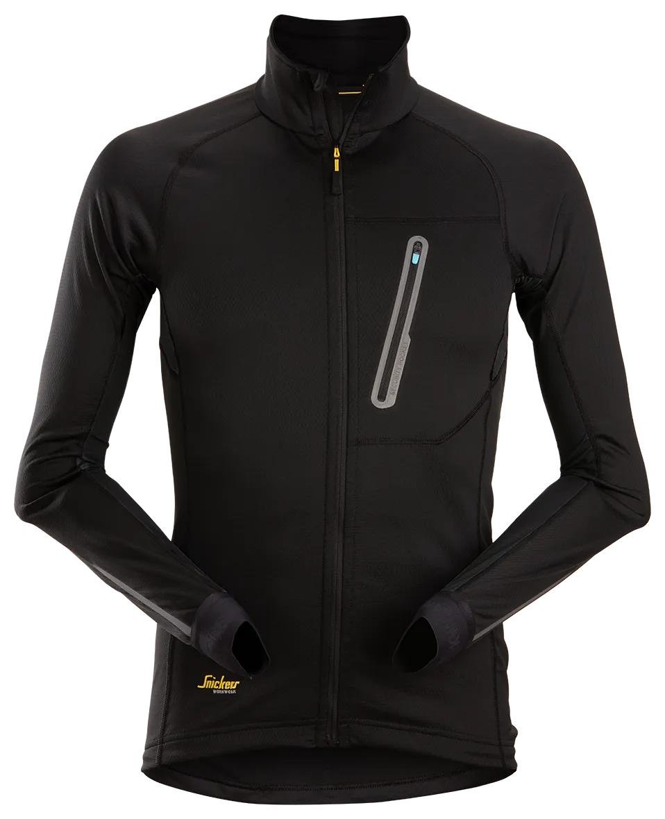 Snickers Workwear LiteWork, Full Zip Midlayer in Black/Black