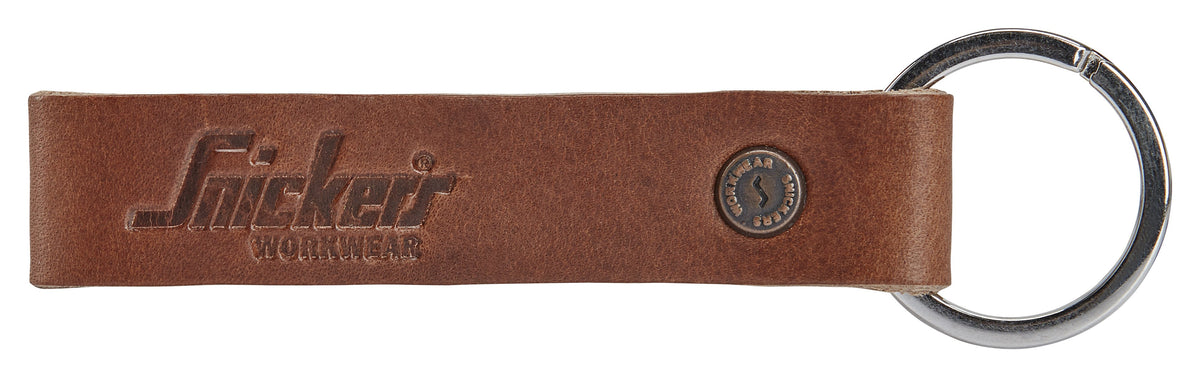 Snickers Workwear Leather Keyring in Chocolate Brown