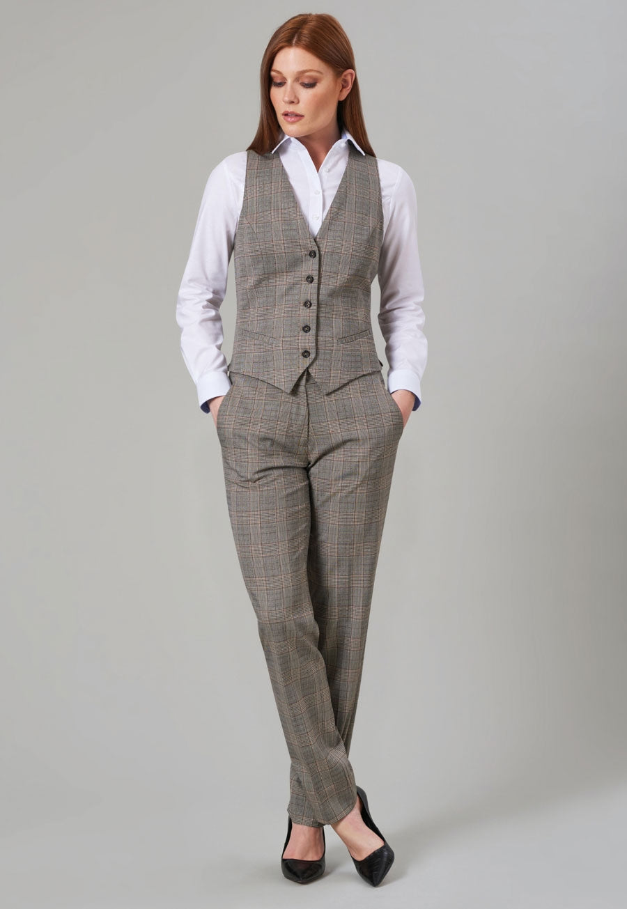 Brook Taverner Stella Trouser in Grey Check, image 8