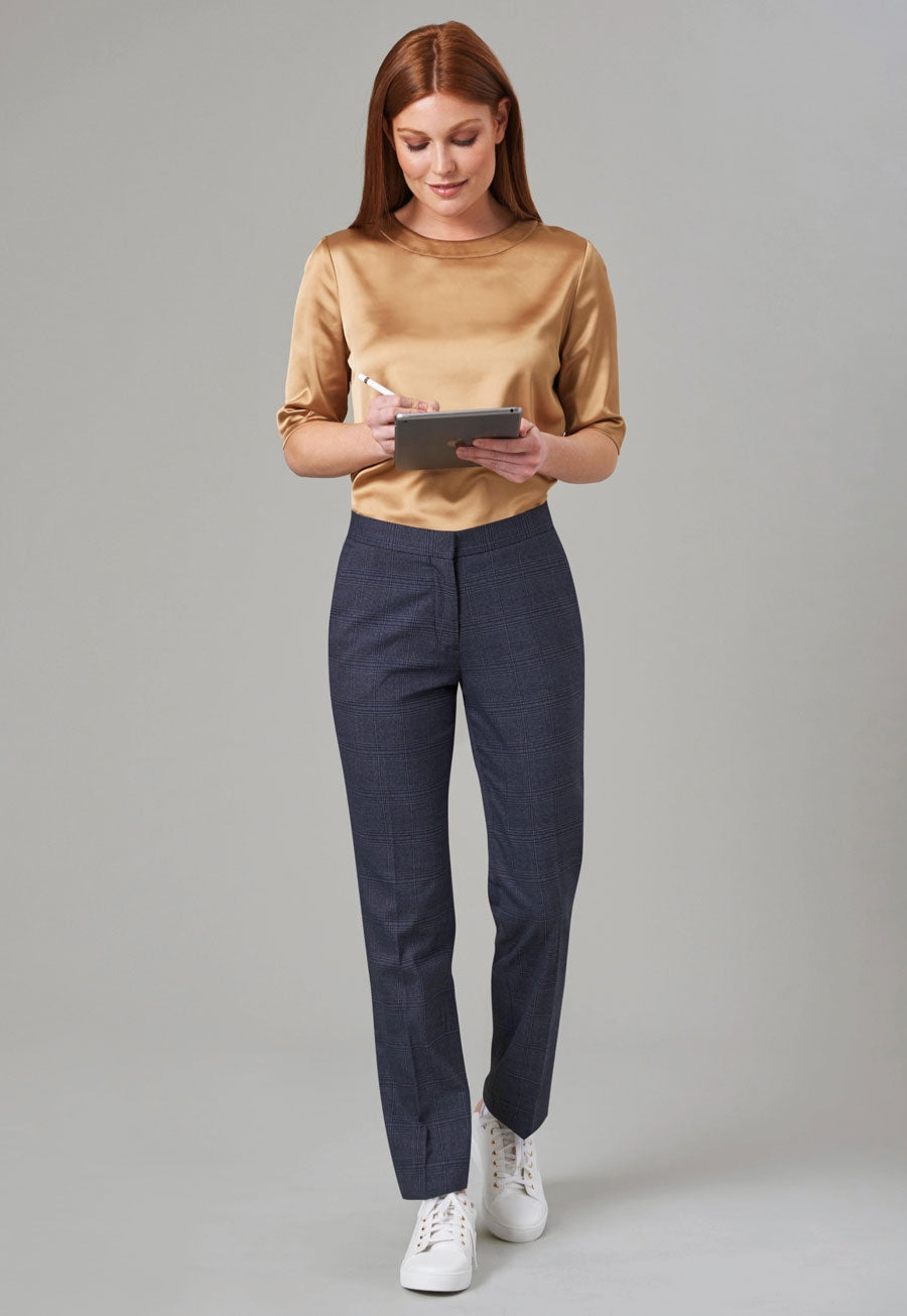 Brook Taverner Stella Trouser in Navy Check, main product image