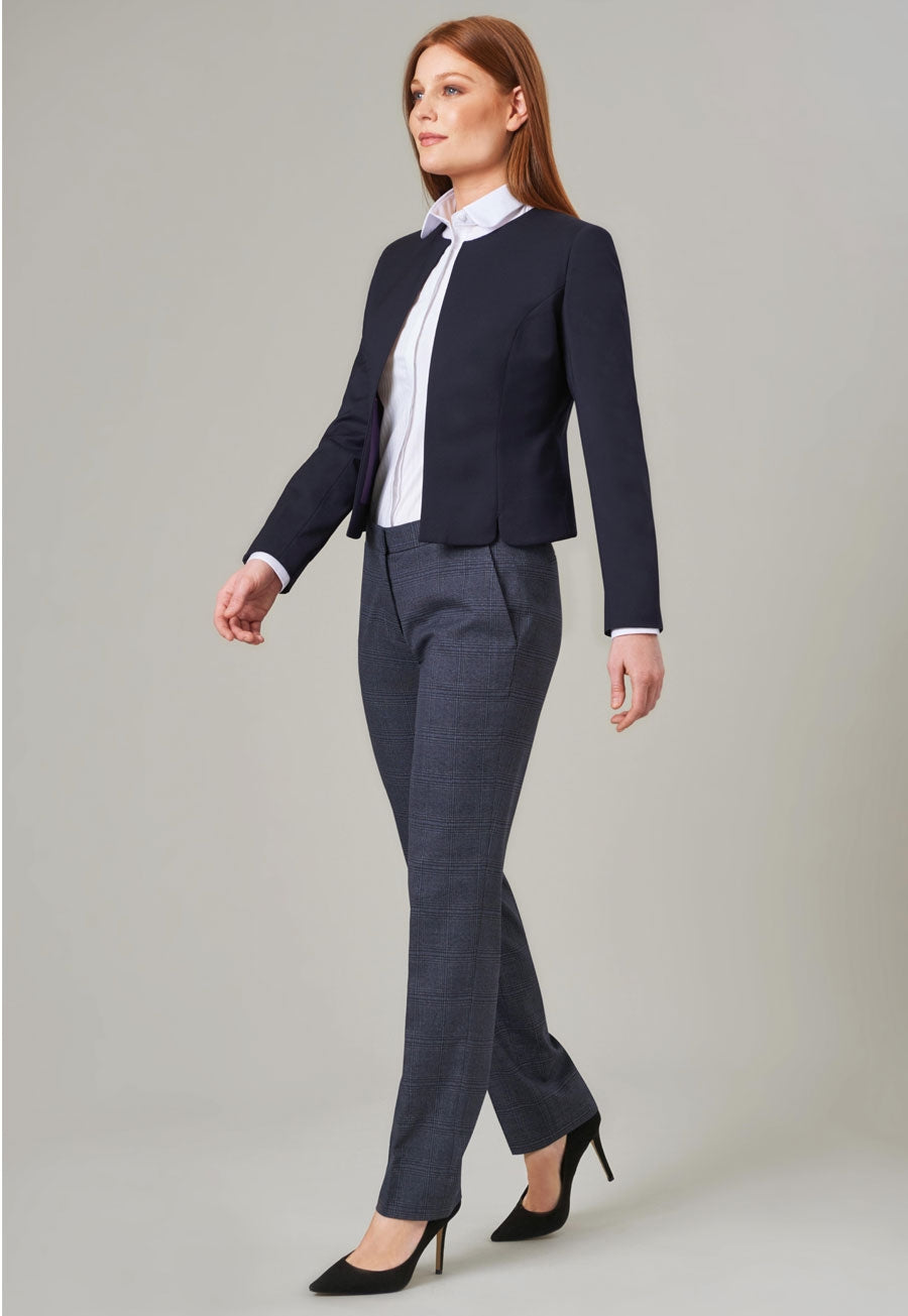 Brook Taverner Stella Trouser in Navy Check, image 6