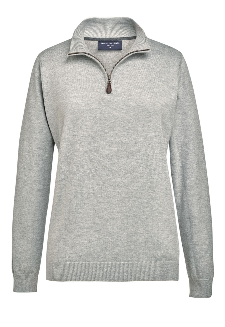 Brook Taverner Taylor 1/4 Zip Jumper in Silver, image 4
