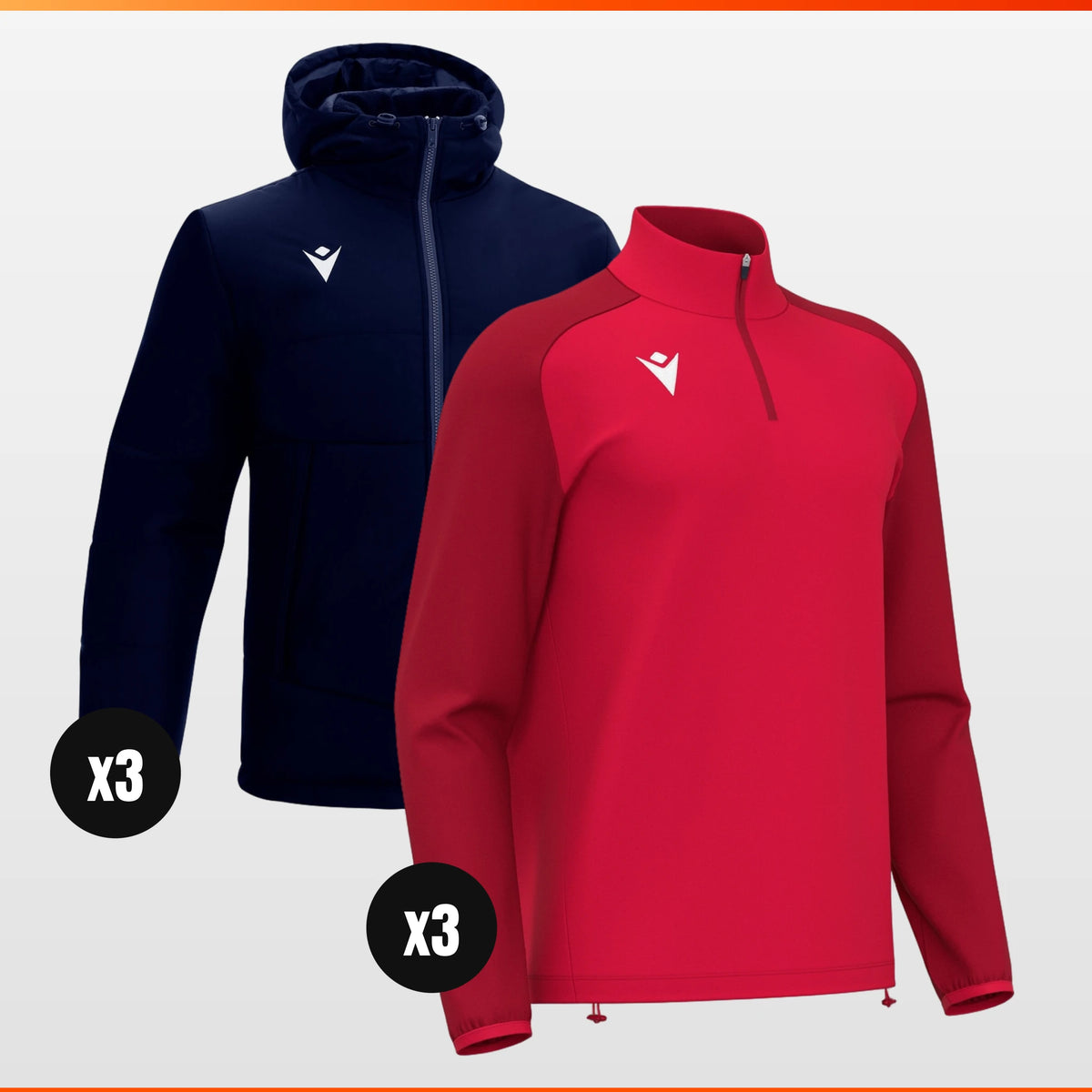 Macron x3 Quarter-Zip + x3 Quilted Jacket Pack – workwear bundle with free logo, The Workwear Co