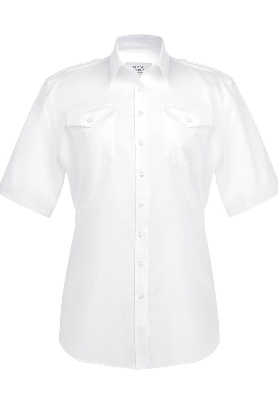 Brook Taverner Trapani Pilot Shirt in White, main product image