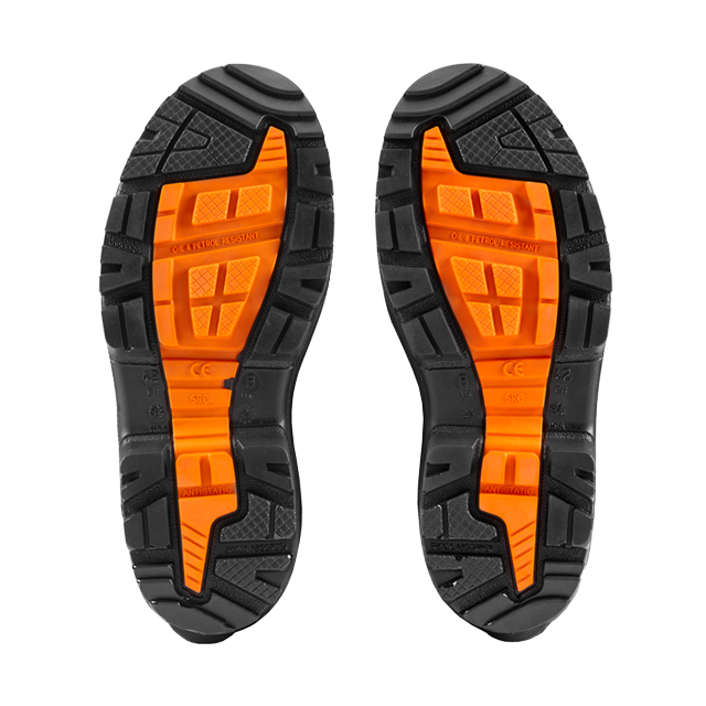 V12 Groundworker V2110 SR FO safety boot in Black/Orange – sole