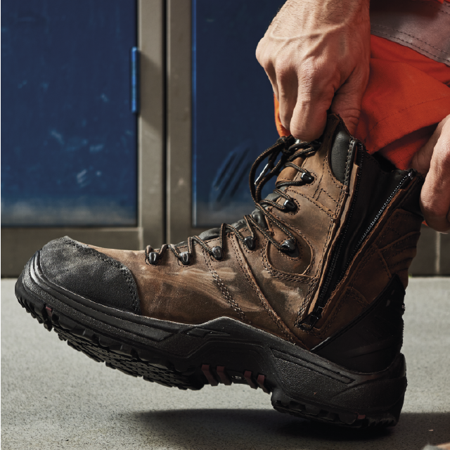 V12 Rocky IGS V1255.01 SR FO safety boot in Brown – side-zip